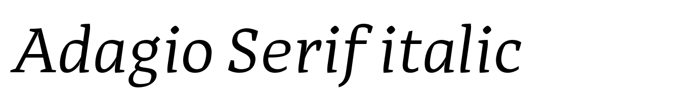 Adagio Serif italic